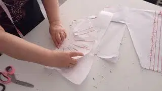 Transformarea tiparului de baza a bluzei in model cu volanas la maneci mod Katy lectia 50 partea 1a