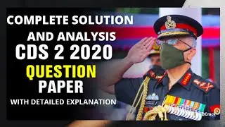 CDS 2 2020 EXAM | QUESTION PAPER WITH COMPLETE SOLUTION AND DETAILED EXPLANATION | LET'S CRACK BUDDY