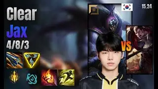 Clear Top Jax vs Darius lol KR solo rank Full Game 15.24 | 클리어 잭스 vs 다리우스