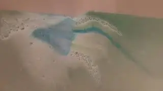Real life look of how these ORIGLAM rocket ship bath bombs dissolve