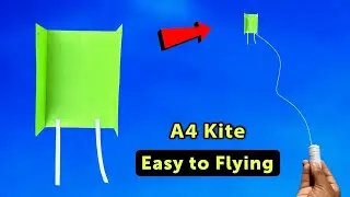 HOW TO MAKE NEW A4 KITE (FLYING HIGH), BEST FLYING PAPER KITE, LONGEST FLYING KITE PLANE, EASY TO MK