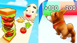 Satisfying Mobile Games... Pancake Run, Dog Evolution Run All Levels Games