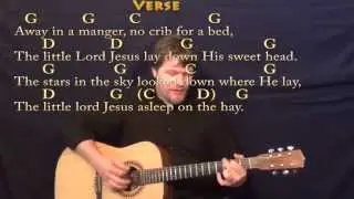 Away in A Manger (Christmas) Strum Guitar Cover Lesson in G Major with Chords/Lyrics