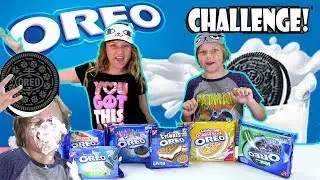 #OREO CHALLENGE #1 !!! The Blindfold Cookie Tasting Game Show! 6 NEW Flavors! YOUTUBE KIDS
