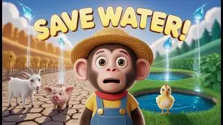 🐒 Monkey Farmer Saves Farm 💧 Collecting Rainwater Story | Kids 3D Animation Moral Story 🌧️