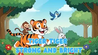 Kids Song Cartoon 🎶 Tiger Tiger Strong and Bright | Cute Tiger Animation