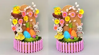 DIY Easter craft idea made with simple materials! Decoratiuni de Paste din carton! 🐰