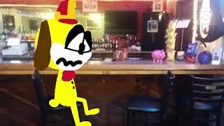 The beagle at the bar