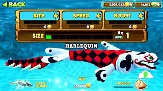 NEW HARLEQUIN SHARK UNLOCKED!!! (HUNGRY SHARK EVOLUTION)