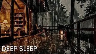 Amazing: Gentle Rain Falling on a Forest Cabin 🌧️ Calm Night Sounds for Sleeping