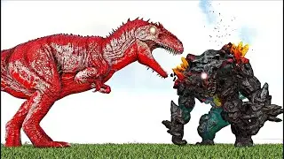 ALPHA CRYSTAL BALROG BOSS VS ALPHA GIGANOTOSAURUS PRIMAL FEAR (ARK SURVIVAL EVOLVED BATTLE)