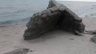 Pickering, Ontario, Canada - BEACH - Lake Ontario - Old Cottage Foundations - Nuclear Power Plant