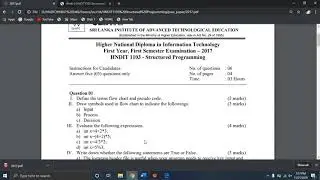Structured Programming 2017 Revision - Questions 1