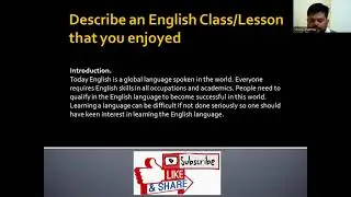 Describe An English class/Lesson that you Enjoyed IELTS With Vinod.