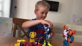 Распаковка TOBOT ATLON mini CHAMPION/Тобот Атлон мини Чемпион + Драка и Гонка