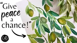 I'm Painting a Watercolor Olive Branch - Creating a Memory of Peace in Cyprus