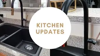 Glamorous Kitchen Updates with Black & Gold Faucet/ Yitahome