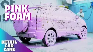 PINK FOAM car Washing | asmr deep clean