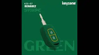 Keyzone striped silicone key cover for Renault Kwid Triber Kiger Duster 2 button remote key (KZS-07)
