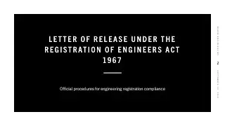 Introduction to the Letter of Release (REA 1967) - with case studies
