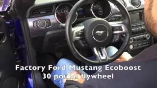Mustang Ecoboost stock flywheel vs  Fidanza lightweight flywheel