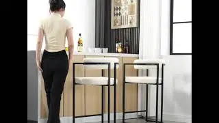 Wahson Tabourets de Bar en Velours Lot de 2 Tabouret Bar avec Accoudoirs et Dossier
