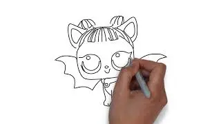 C&oacute;mo Dibujar LOL Pets Midnight Pup Con Devil Wings Tutorial Paso a Paso