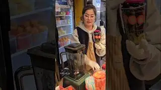 Clean and Fresh Fruit Juice Making in Korean Market