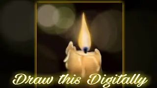 How to draw candle with glowing lights digitally - digital art for begineers