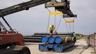Unloading the Balticconnector onshore pipes