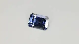 0.903 Carat Violet Sapphire Excellent Cut Emerald 6.47 x 4.50 mm Unheated Loose Stone