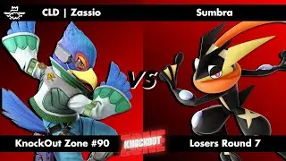 KnockOut Zone #90 - SSBU Losers Round 7 - Zassio (Falco) vs Sumbra (Greninja)