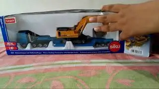 Siku 1847 heavy haulage trasport with flat - bed trailer