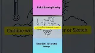 Global Warming Drawing Easy #amritadrawingbook #shorts #globalwarming