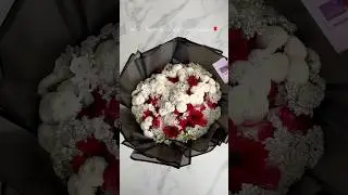 how to flat wrap a round flower bouquet ❤️🌹 #florist #flowers #howto #trending #trendingshorts