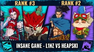 INSANE GAME - L1Nz vs Heapski – [Rank #3] Warwick Jinx VS Yasuo Teemo [Rank #2] | 2XKO