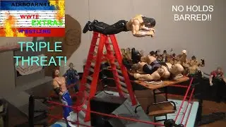 WWTE WRESTLING EXTRAS NO Holds Barred Triple Threat Action Figure MATCH!