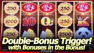 Panda Magic Dragon Link Slot Machine - Rare Double Bonus Trigger and Bonus in the Bonus, Big Win!
