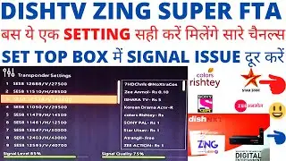 Zing Super FTA DishTV|Channel Signal Settings|How to fix Channel Signals in Zing Super FTA|