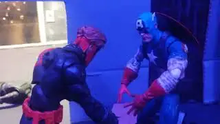 Captain America stop motion knife fight scene