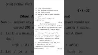VMOU PREVIOUS YEAR PAPERS - MSCMT/MAMT - 02 REAL ANALYSIS & TOPOLOGY - DECEMBER 2022 #vmouexamnews