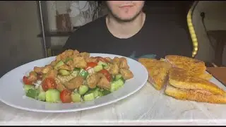 ASMR | Russian rice with vegetables and chicken and sandwich | 야채와 닭고기와 샌드위치 러시아 쌀 | NO TALKING