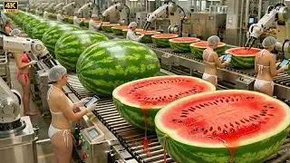 Inside a Modern Watermelon Factory: From Field to Refreshing Juice (The Whole Process)