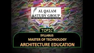 SYLLABUS M TECH ARCHITECTURE EDUCATION'