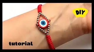 ✅ COMO HACER PULSERA OJO TURCO 🧿 y TEJIDO MACRAMÉ  PASO A PASO DISEÑO DIY