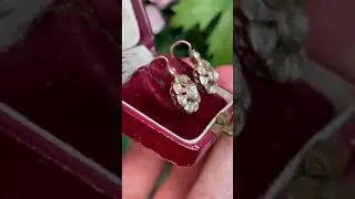 VINTAGE ORIGINAL 14K GOLD OTTOMAN NATURAL ROSE CUT DIAMOND DECORATED PRETTY EARRİNG