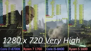 [720p Very High] Crysis 3 i7-8700K vs Ryzen 1700 vs i5-8400 vs Ryzen 1600