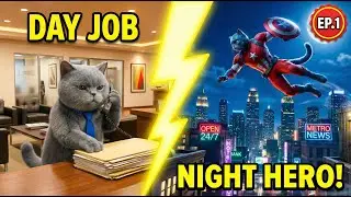 PAW-VENGERS EP.1: Office Cat's EPIC Superhero Transformation! 🐱⚡