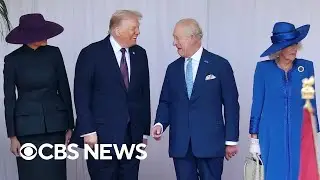 Trump arrives at Windsor Castle, greeted by British royal family