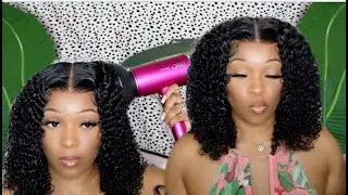 How To Define Deep Curly Hair | No Glue Wig Install | Genius Wig